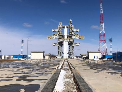 Первая летная ракета космического назначения "Ангара-А5" на стартовом комплексе космодрома Восточный. Фото: РИА Новости / Роскосмос