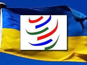 Флаг Украины и логотип ВТО. Фото с сайта vesti.ru